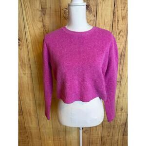 Zara Cropped Sweater Pink White Women's Size s